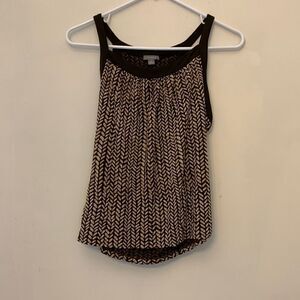 3/$30 Ann Taylor brown patterned tank top Size M. Length 19” Bust about 14 1/2 “